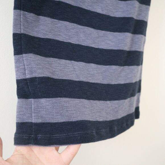 Madewell XXS Musical Tee Wide Rugby Stripe Blue Rib Knit Boatneck Short Sleeve - Picture 7 of 10